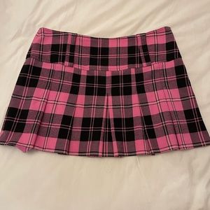 Pink plaid skirt